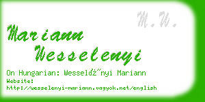 mariann wesselenyi business card